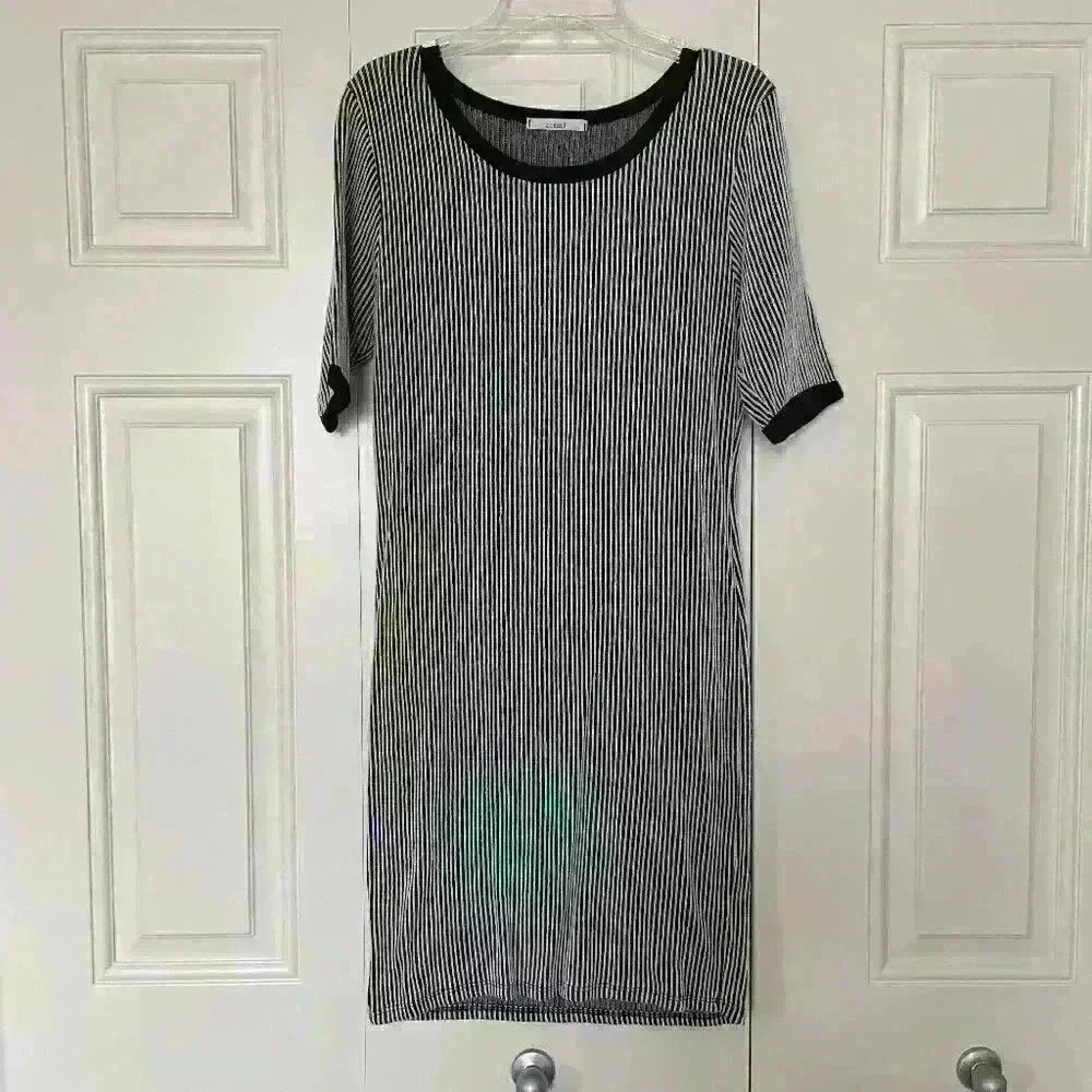 Women's Acemi Black and White Striped Dress